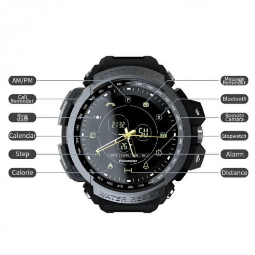 Lokmat MK28 1,4 pouces FSTN écran IP68 montre intelligente étanche, rappel d'informations de support / caméra à distance / enregistrement sportif (bleu) SL801B884-012