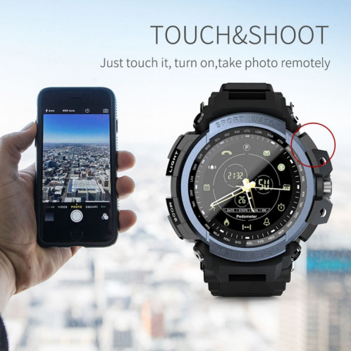Lokmat MK28 1,4 pouces FSTN écran IP68 montre intelligente étanche, rappel d'informations de support / caméra à distance / enregistrement sportif (bleu) SL801B884-012