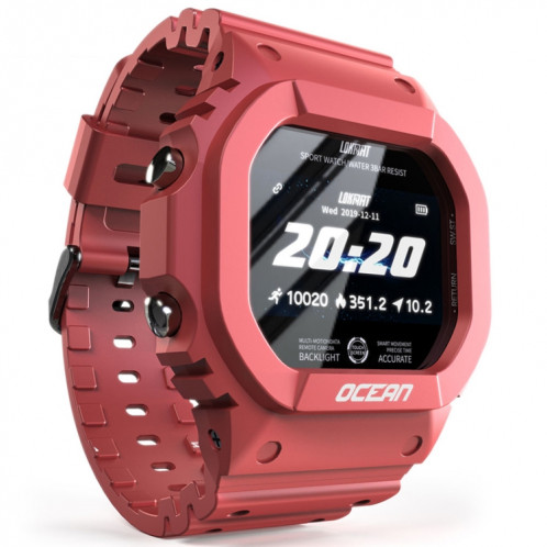 Lokmat OCEAN 1.14 pouces écran tactile TFT IP68 montre intelligente étanche, rappel d'informations de support / moniteur de sommeil / enregistrement de sport (vin rouge) SL901A587-014