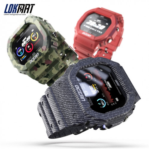 Lokmat OCEAN 1.14 pouces écran tactile TFT IP68 montre intelligente étanche, rappel d'informations de support / moniteur de sommeil / enregistrement de sport (vin rouge) SL901A587-014