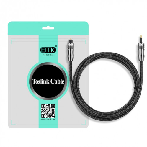 EMK OD6.0mm Câble audio numérique optique Toslink 3,5 mm vers Mini Toslink, longueur: 1,5 m SE780262-010