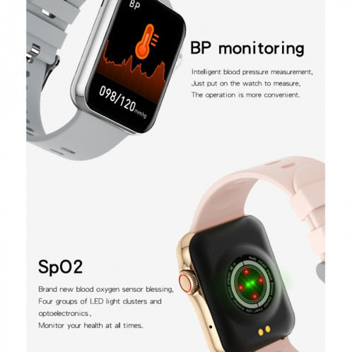 D06 1,6 pouces IPS écran couleur IP67 montre intelligente étanche, prise en charge de la surveillance du sport / surveillance du sommeil / surveillance de la fréquence cardiaque (gris) SH101C1610-018