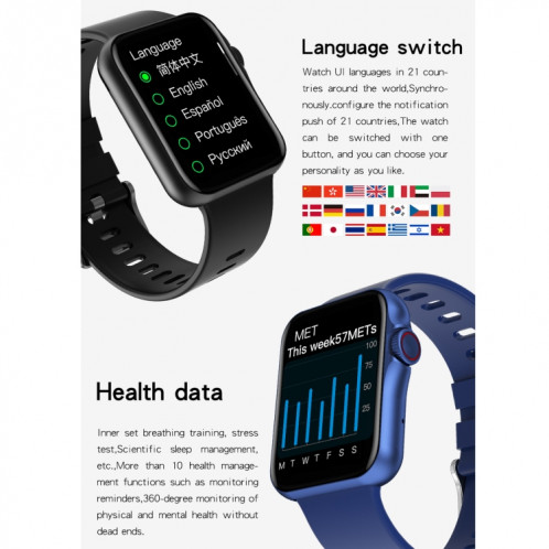 D06 1,6 pouces IPS écran couleur IP67 montre intelligente étanche, prise en charge de la surveillance du sport / surveillance du sommeil / surveillance de la fréquence cardiaque (gris) SH101C1610-018