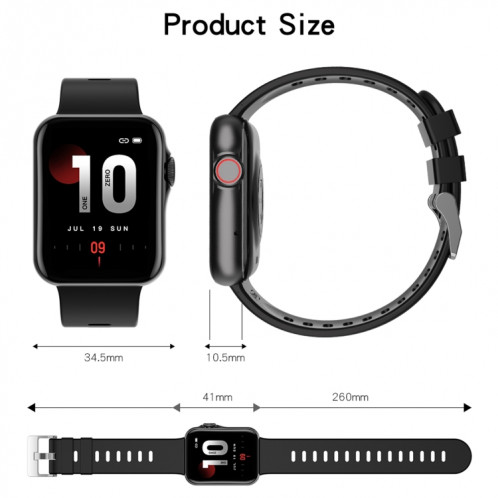 D06 1,6 pouces IPS écran couleur IP67 montre intelligente étanche, prise en charge de la surveillance du sport / surveillance du sommeil / surveillance de la fréquence cardiaque (gris) SH101C1610-018