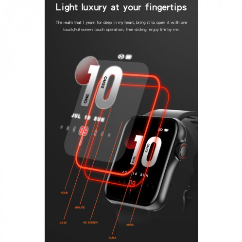 D06 1,6 pouces IPS écran couleur IP67 montre intelligente étanche, prise en charge de la surveillance du sport / surveillance du sommeil / surveillance de la fréquence cardiaque (gris) SH101C1610-018