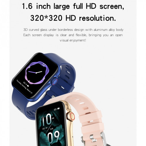 D06 1,6 pouces IPS écran couleur IP67 montre intelligente étanche, prise en charge de la surveillance du sport / surveillance du sommeil / surveillance de la fréquence cardiaque (gris) SH101C1610-018
