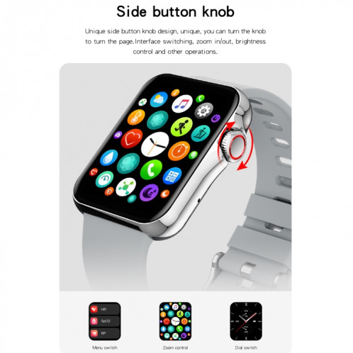 D06 1,6 pouces IPS écran couleur IP67 montre intelligente étanche, prise en charge de la surveillance du sport / surveillance du sommeil / surveillance de la fréquence cardiaque (gris) SH101C1610-018