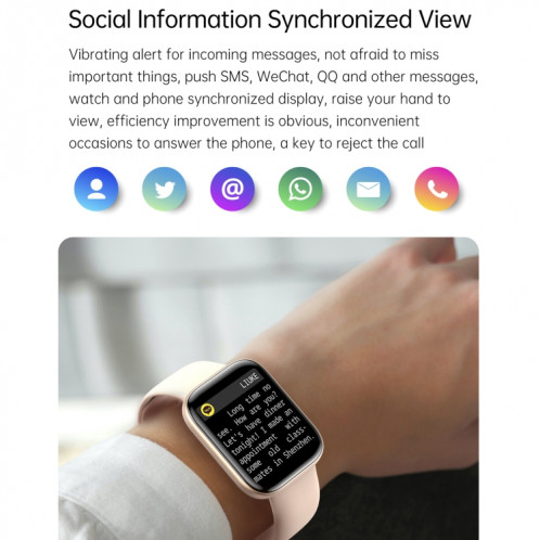 Montre intelligente étanche IP68 à écran couleur carré G69 de 1,69 pouces, prise en charge de la surveillance de la pression artérielle / surveillance du sommeil / surveillance de la fréquence cardiaque, style: SH301C813-020