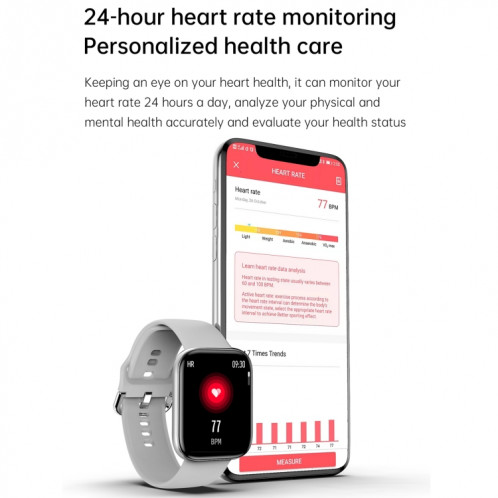 Montre intelligente étanche IP68 à écran couleur carré G69 de 1,69 pouces, prise en charge de la surveillance de la pression artérielle / surveillance du sommeil / surveillance de la fréquence cardiaque, style: SH301C813-020
