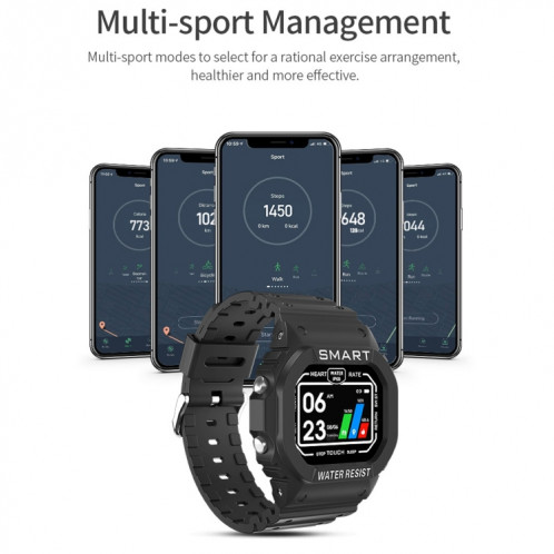 K16 1.14 pouces TFT écran couleur IP68 montre intelligente étanche, prise en charge de la musique Bluetooth / surveillance du sommeil / surveillance de la fréquence cardiaque (coloré) SH801C1434-015