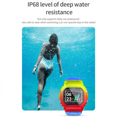 K16 1.14 pouces TFT écran couleur IP68 montre intelligente étanche, prise en charge de la musique Bluetooth / surveillance du sommeil / surveillance de la fréquence cardiaque (coloré) SH801C1434-015
