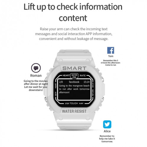K16 1.14 pouces TFT écran couleur IP68 montre intelligente étanche, prise en charge de la musique Bluetooth / surveillance du sommeil / surveillance de la fréquence cardiaque (coloré) SH801C1434-015
