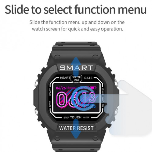 K16 1.14 pouces TFT écran couleur IP68 montre intelligente étanche, prise en charge de la musique Bluetooth / surveillance du sommeil / surveillance de la fréquence cardiaque (coloré) SH801C1434-015