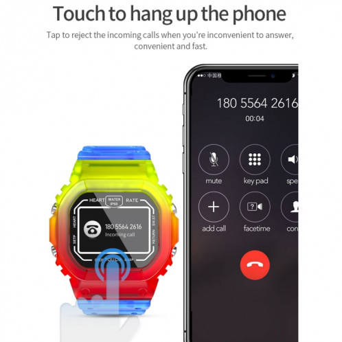 K16 1.14 pouces TFT écran couleur IP68 montre intelligente étanche, prise en charge de la musique Bluetooth / surveillance du sommeil / surveillance de la fréquence cardiaque (coloré) SH801C1434-015