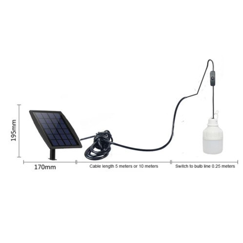 SNF-0092 6W ampoule d'éclairage de lanterne solaire extérieure IP44 LED étanche un pour deux système d'éclairage lampe de jardin fendue, longueur: 5 m SH501B102-010