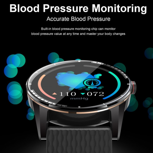 H6 1.28 pouces écran tactile IP67 montre intelligente étanche, prise en charge des appels Bluetooth / surveillance du sommeil / surveillance de la fréquence cardiaque (noir) SH301A1701-018