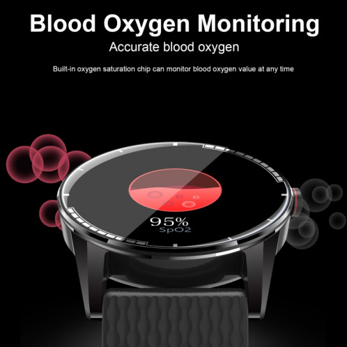 H6 1.28 pouces écran tactile IP67 montre intelligente étanche, prise en charge des appels Bluetooth / surveillance du sommeil / surveillance de la fréquence cardiaque (noir) SH301A1701-018
