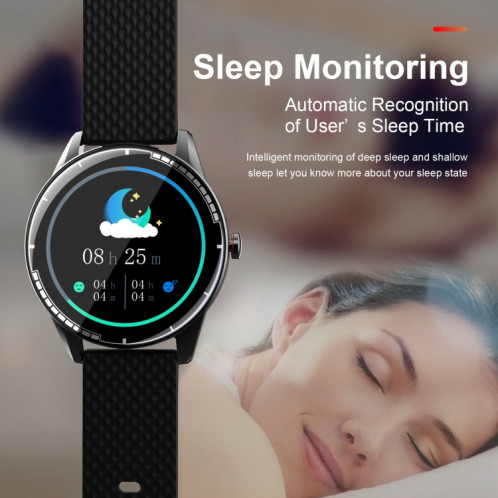H6 1.28 pouces écran tactile IP67 montre intelligente étanche, prise en charge des appels Bluetooth / surveillance du sommeil / surveillance de la fréquence cardiaque (noir) SH301A1701-018