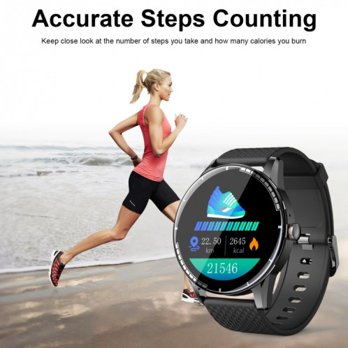 H6 1.28 pouces écran tactile IP67 montre intelligente étanche, prise en charge des appels Bluetooth / surveillance du sommeil / surveillance de la fréquence cardiaque (noir) SH301A1701-018