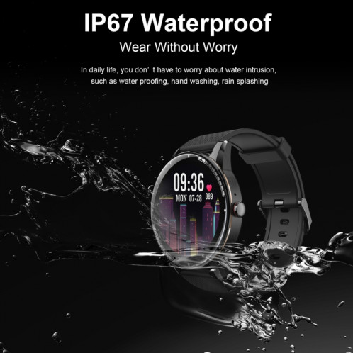 H6 1.28 pouces écran tactile IP67 montre intelligente étanche, prise en charge des appels Bluetooth / surveillance du sommeil / surveillance de la fréquence cardiaque (noir) SH301A1701-018