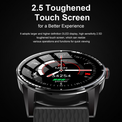 H6 1.28 pouces écran tactile IP67 montre intelligente étanche, prise en charge des appels Bluetooth / surveillance du sommeil / surveillance de la fréquence cardiaque (noir) SH301A1701-018