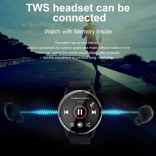 H6 1.28 pouces écran tactile IP67 montre intelligente étanche, prise en charge des appels Bluetooth / surveillance du sommeil / surveillance de la fréquence cardiaque (noir) SH301A1701-018