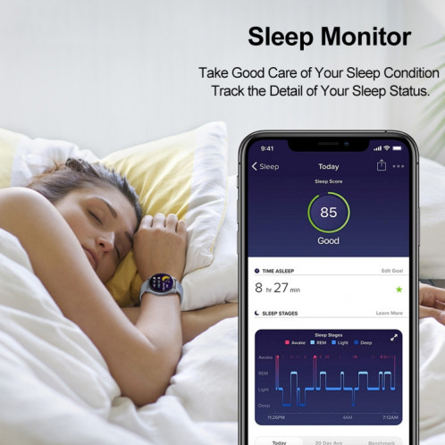T88 1,28 pouces TFT écran couleur IP67 montre intelligente étanche, prise en charge de la surveillance de la température corporelle / surveillance du sommeil / surveillance de la fréquence cardiaque (noir) SH101C1036-017