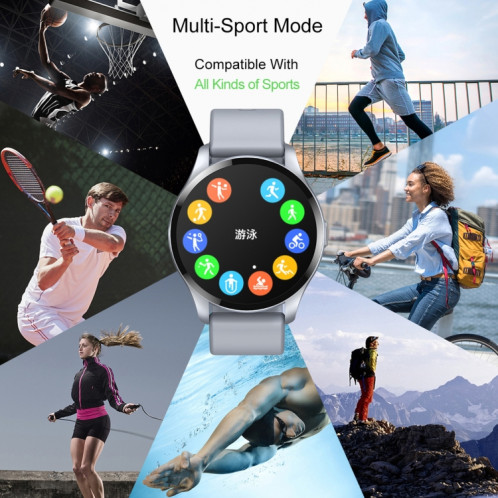 T88 1,28 pouces TFT écran couleur IP67 montre intelligente étanche, surveillance de la température corporelle / surveillance du sommeil / surveillance de la fréquence cardiaque SH101B383-017