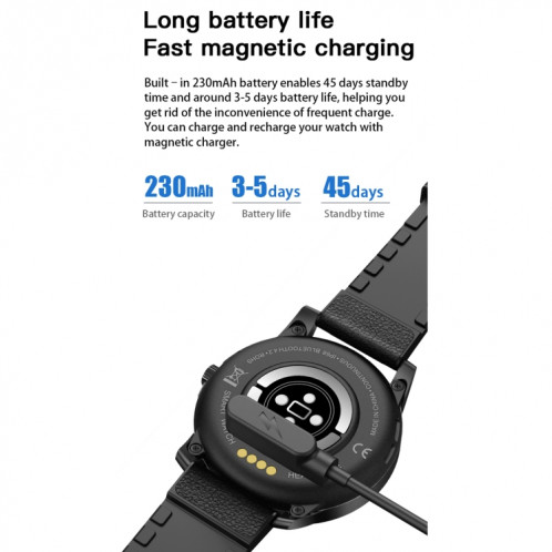 MX12 1,3 pouces IPS écran couleur IP68 montre intelligente étanche, prise en charge des appels Bluetooth / surveillance du sommeil / surveillance de la fréquence cardiaque SH001C1870-017