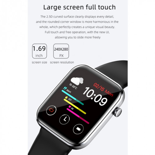 Z15 1.69 pouces écran tactile IP67 montre intelligente étanche, prise en charge de la surveillance de la pression artérielle / surveillance du sommeil / surveillance de la fréquence cardiaque (rouge) SH301A320-016