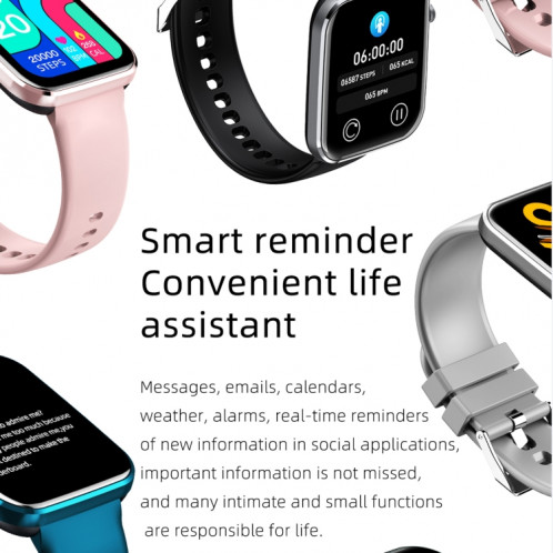 Z15 1.69 pouces écran tactile IP67 montre intelligente étanche, prise en charge de la surveillance de la pression artérielle / surveillance du sommeil / surveillance de la fréquence cardiaque (noir) SH301B1671-016