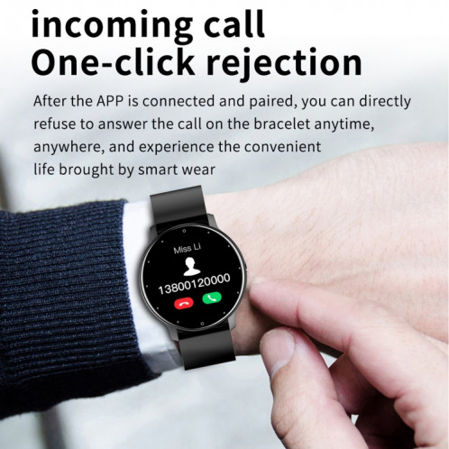 ZL02 1.28 pouces écran tactile IP67 montre intelligente étanche, prise en charge de la surveillance de la pression artérielle / surveillance du sommeil / surveillance de la fréquence cardiaque (noir) SH401A578-017