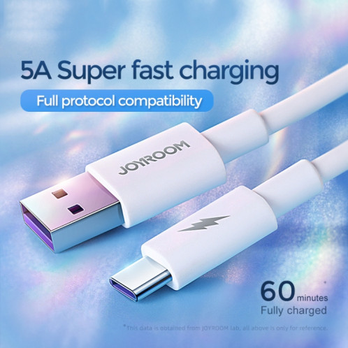 JOYROOM S-1050M7 5A USB vers USB-C / Type-C Câble de données de charge ultra-rapide, longueur du câble: 1 m (blanc) SJ401A1604-011