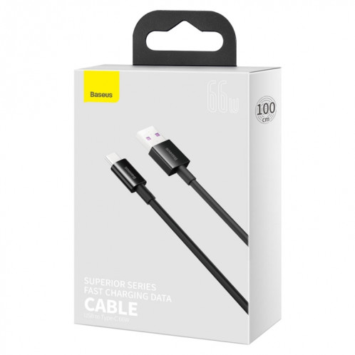 Baseus Superior Series CATYS-A01 66W USB to USB-C / Type-C Interface Fast Charging Data Cable, Cable Length:2m(Black) SB502A827-010