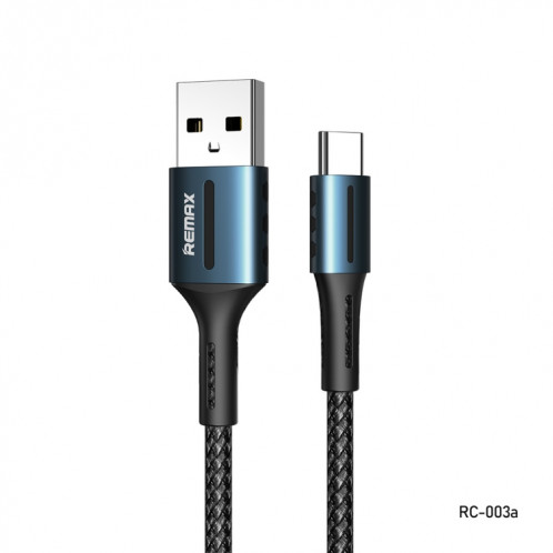 Remax RC-003a 2.4A Type-C / USB-C Barrett Series Charging Data Cable, Length: 1m(Black) SR001A344-05