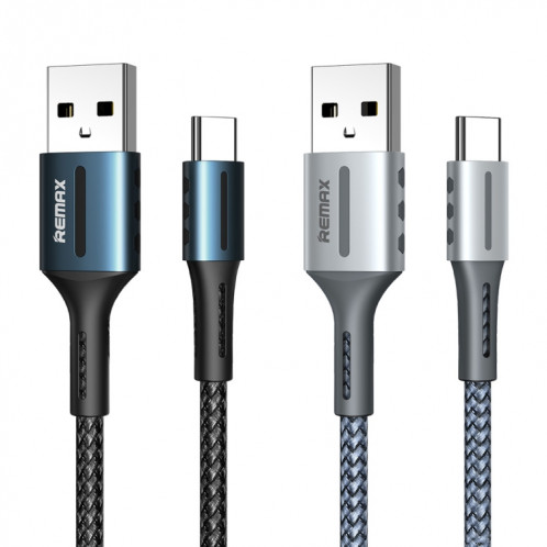 Remax RC-003a 2.4A Type-C / USB-C Barrett Series Charging Data Cable, Length: 1m(Black) SR001A344-05