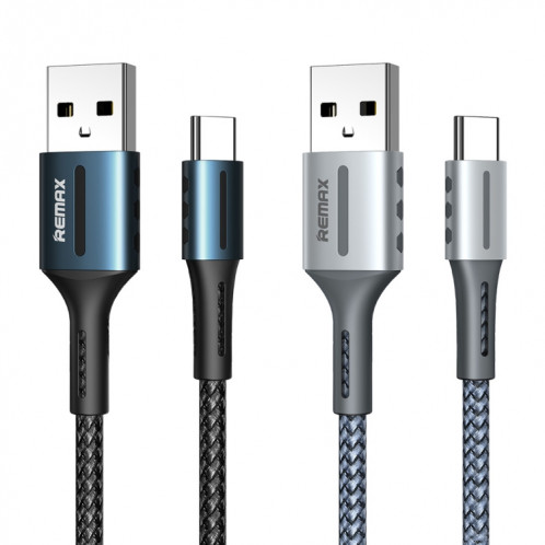 Remax RC-003a 2.4A Type-C / USB-C Barrett Series Charging Data Cable, Length: 1m(Silver) SR001B1655-05