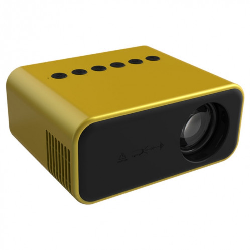 T500 1920x1080P 80 Lumens Portable Mini Home Theater Led HD Digital Projecteur sans télécommande et adaptateur (jaune) SH101C94-017