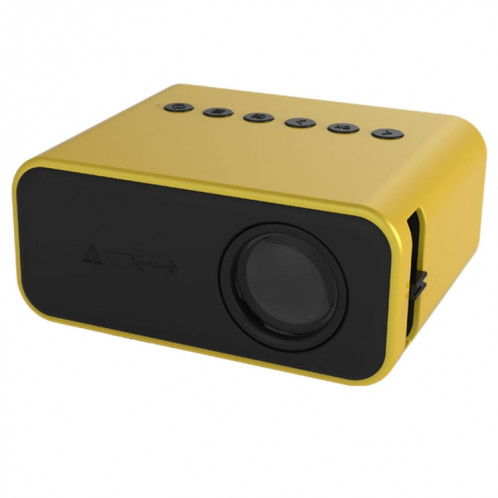 T500 1920x1080P 80 Lumens Portable Mini Home Theater Led HD Digital Projecteur sans télécommande et adaptateur (jaune) SH101C94-017