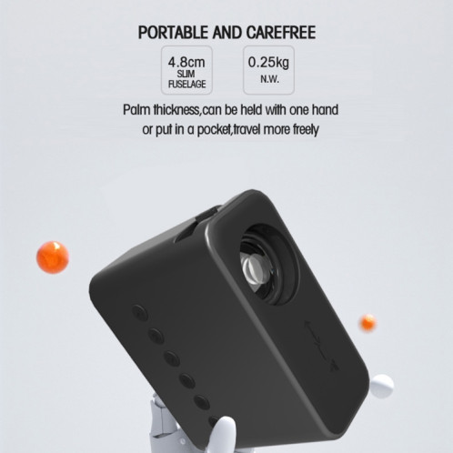 T500 1920x1080P 80 Lumens Portable Mini Home Theater Led HD Digital Projecteur sans télécommande et adaptateur (blanc) SH101A762-017