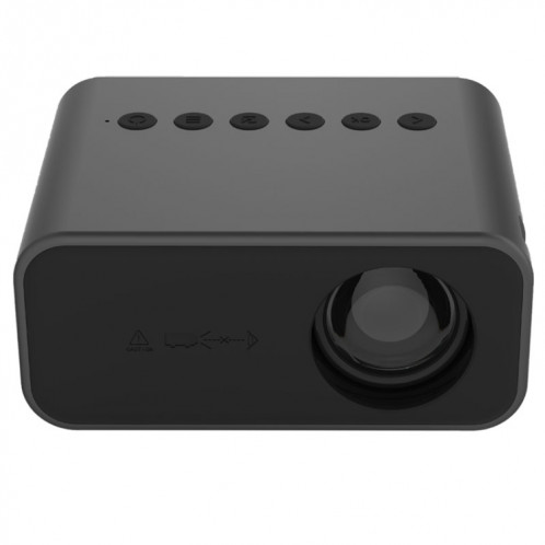 T500 1920X1080P 80 Lumens Portable Mini Home Theater Led HD Digital Projecteur avec télécommande et adaptateur (noir) SH102B1839-017
