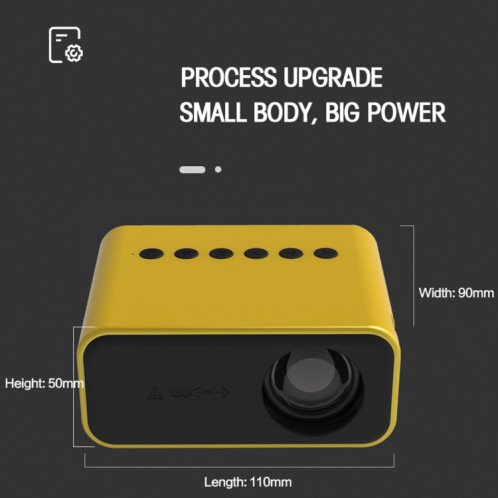 T500 1920X1080P 80 Lumens Portable Mini Home Theater Led HD Digital Projecteur avec télécommande et adaptateur (noir) SH102B1839-017