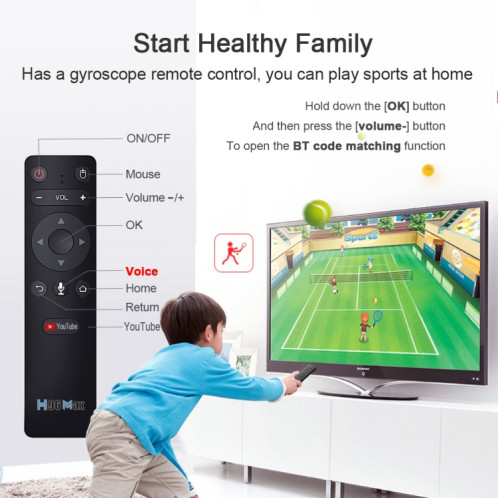 H96 Max 8K Smart TV BOX Android 11.0 Lecteur multimédia avec télécommande, Quad Core RK3566, RAM : 4 Go, ROM : 32 Go, Double fréquence 2,4 GHz WiFi/5G, Type de prise : Prise US SH6701505-016