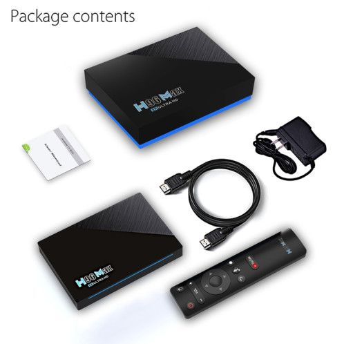 H96 Max 8K Smart TV BOX Android 11.0 Lecteur multimédia avec télécommande, Quad Core RK3566, RAM : 4 Go, ROM : 32 Go, Double fréquence 2,4 GHz WiFi/5G, Type de prise : Prise US SH6701505-016
