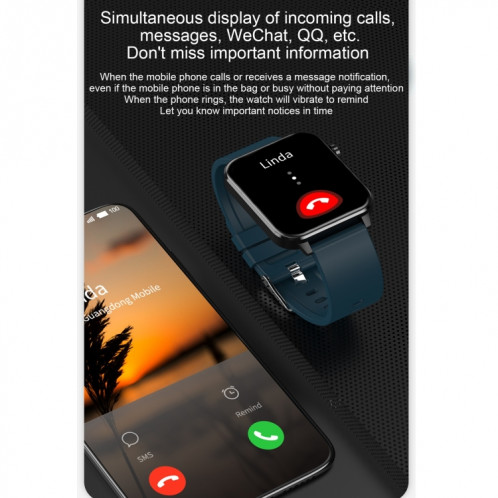 E86 1.7 pouces TFT Color Screen Smart Watch Smart Smart, Support Surveillance de l'oxygène sanguin / Surveillance de la température corporelle / Diagnostic médical Ai, Style: Sangle TPU (rouge) SH101C1982-024