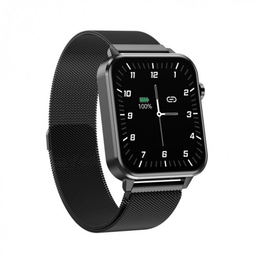 E86 1,7 pouce TFT Color Screen Smart Watch Smart Smart, Support Surveillance de l'oxygène sanguin / Surveillance de la température corporelle / Diagnostic médical Ai, Style: Sangle en acier (noir) SH201A1533-023