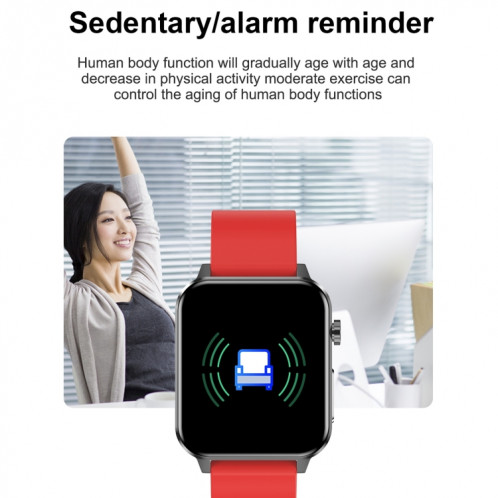 E86 1,7 pouce TFT Color Screen Smart Watch Smart Smart, Support Surveillance de l'oxygène sanguin / Surveillance de la température corporelle / Diagnostic médical Ai, Style: Sangle en acier (noir) SH201A1533-023