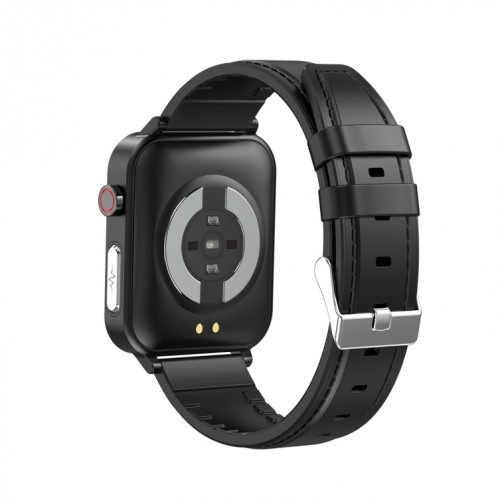 E86 1,7 pouce TFT Color Screen Smart Watch Smart Smart, Support Surveillance de l'oxygène sanguin / Surveillance de la température corporelle / Diagnostic médical Ai, Style: Bracelet en cuir (Noir) SH401A1085-024