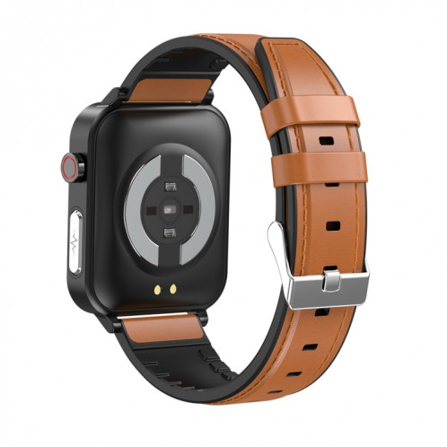 E86 1,7 pouce TFT Color Screen Smart Watch Smart Smart, Support Surveillance de l'oxygène sanguin / Surveillance de la température corporelle / Diagnostic médical de l'AI, Style: Bracelet en cuir (brun) SH401B165-024