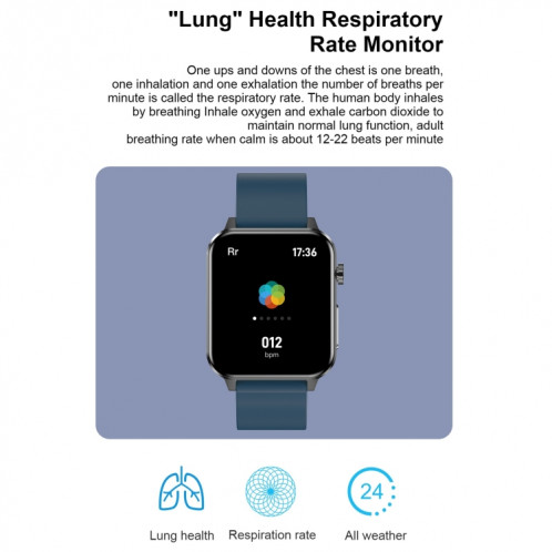 E86 1,7 pouce TFT Color Screen Smart Watch Smart Smart, Support Surveillance de l'oxygène sanguin / Surveillance de la température corporelle / Diagnostic médical Ai, Style: Bracelet en cuir (Noir) SH401A1085-024